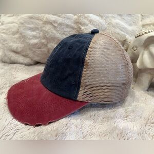 Red & Blue Baseball Hat, Unisex